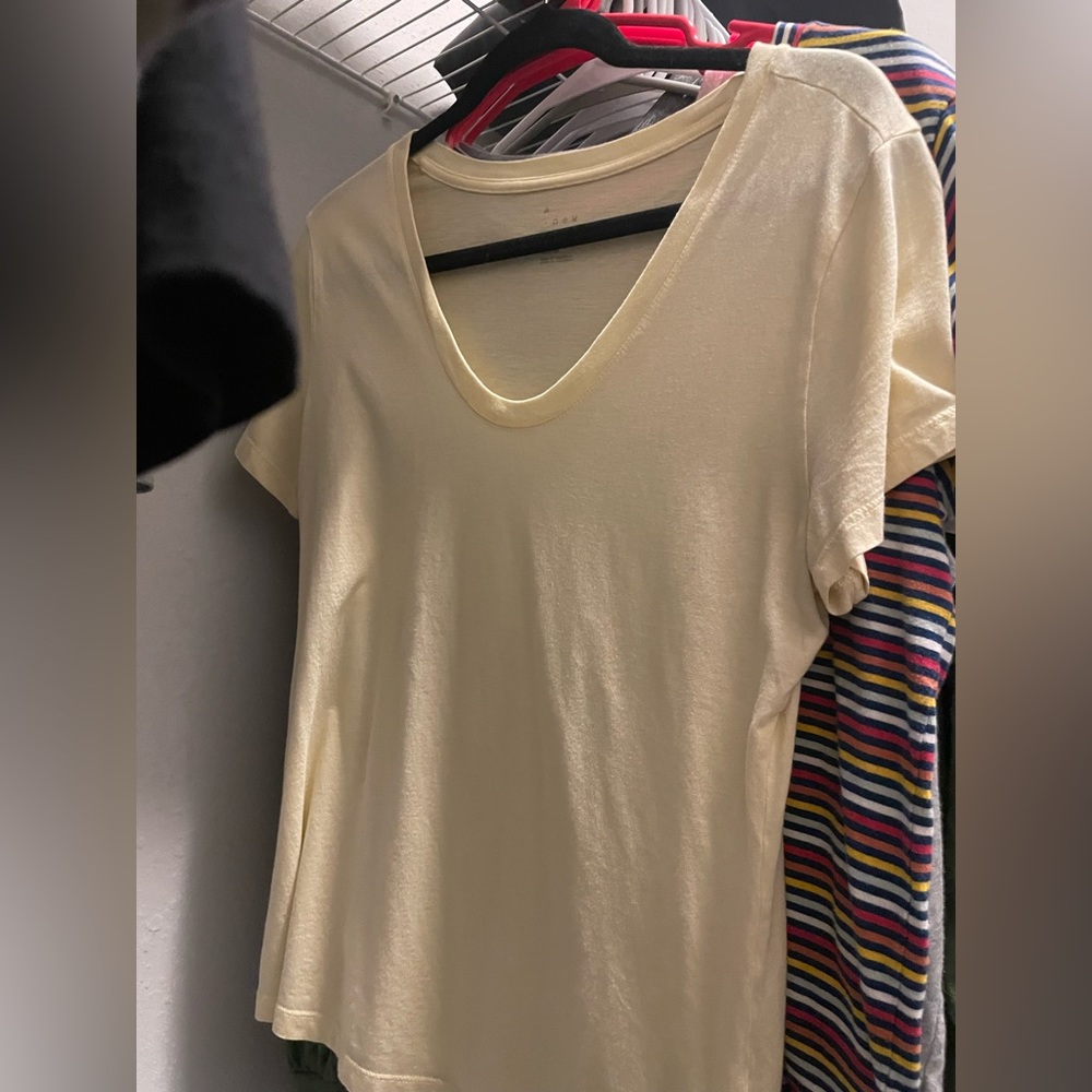 Yellow scoop neck T
